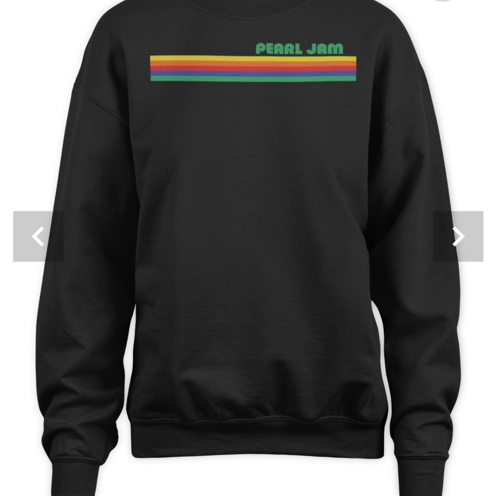 Pearl Black Long Sleeve Tee with Colorful Stripes